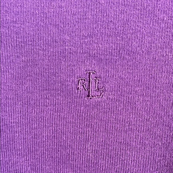 RALPH LAUREN Deep Purple Knit Pullover Crew Neck Tee Top M - Picture 4 of 16